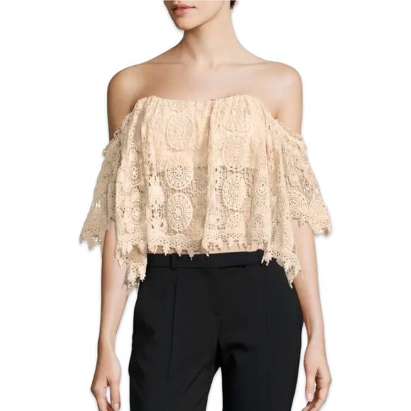 3 FOR $50! 🎁 TULAROSA Off Shoulder Amelia Bustier Crop Sz. S Eggshell Cr… - Picture 5 of 6